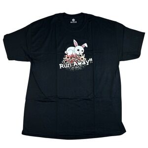 Vintage Monty Python Killer Rabbit JINX T Shirt Men's XL Black Run Away Horror